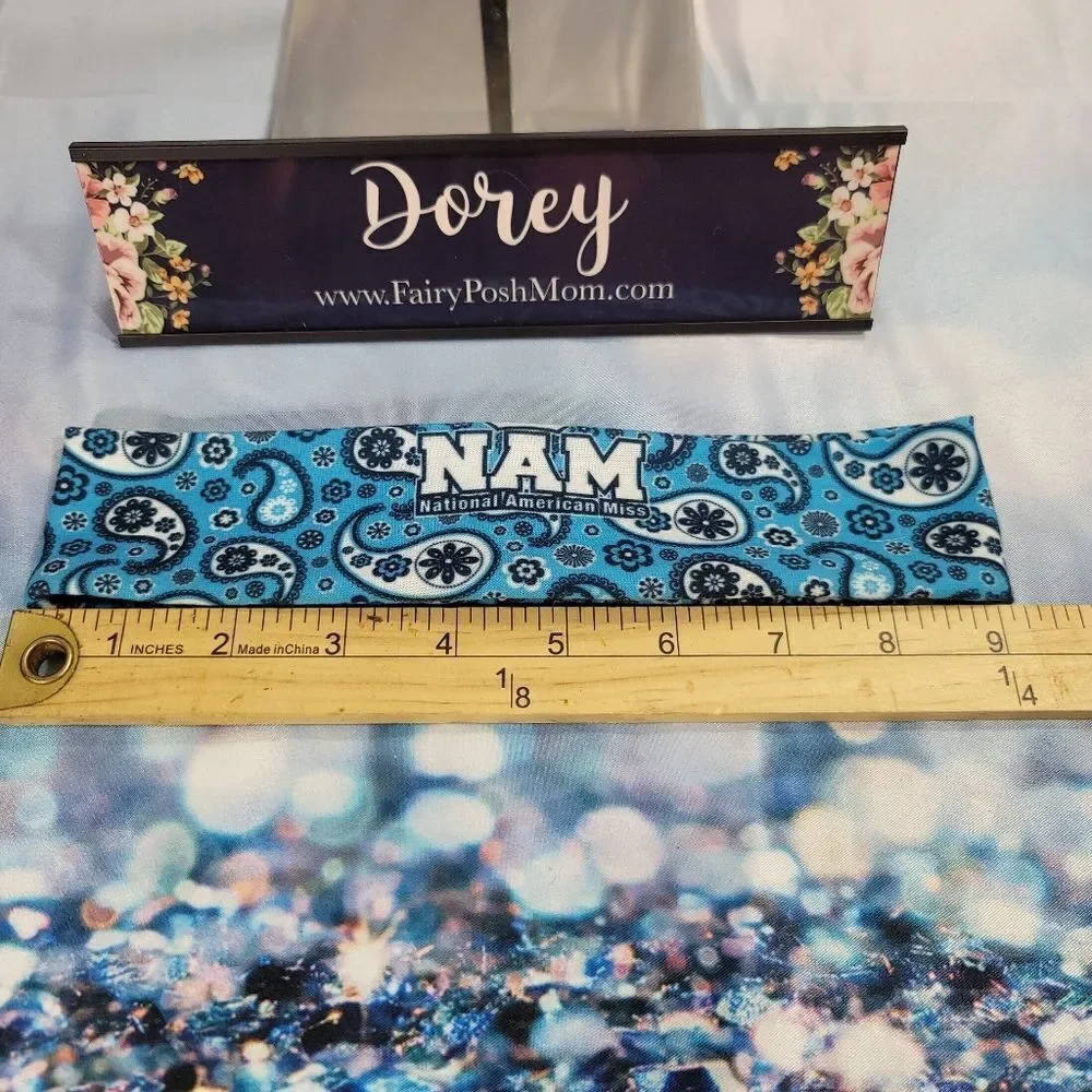 National American Miss Blue Paisley Headband